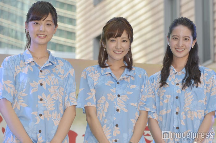 (左から)佐藤梨那アナ、滝菜月アナ、後呂有紗アナ (C)モデルプレス