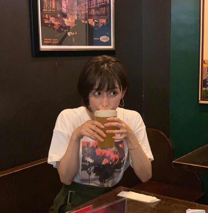 たまに、お休みの日は夕方からお酒を飲むことも。いまは控えているビールですが本当は大好きです…(提供写真)