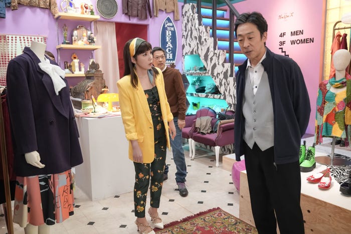 仲里依紗、緒形直人、北村有起哉「おむすび」第97話(C)NHK
