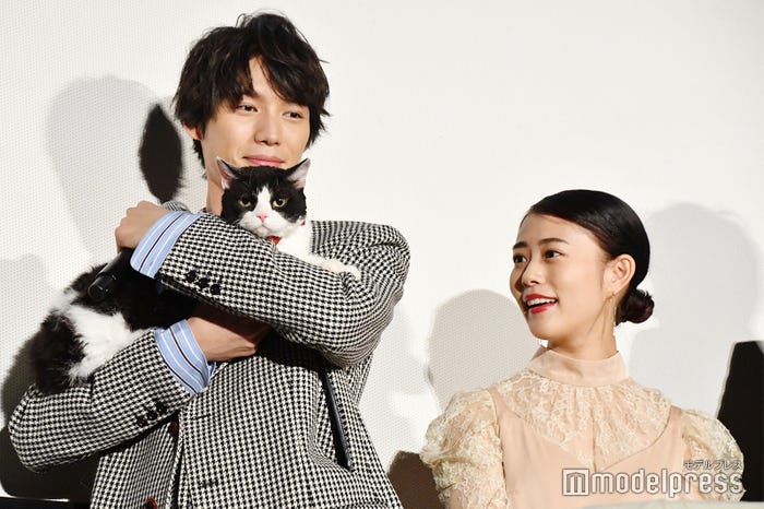 福士蒼汰と主演猫のナナと高畑充希 (C)モデルプレス
