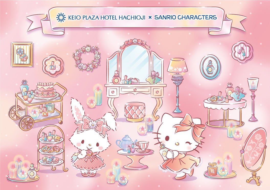 スイーツブッフェ ～ ハローキティ＆ウィッシュミーメルのふわふわリボンパーティ ～（C）2021 SANRIO CO．，LTD．APPROVAL NO．L621069