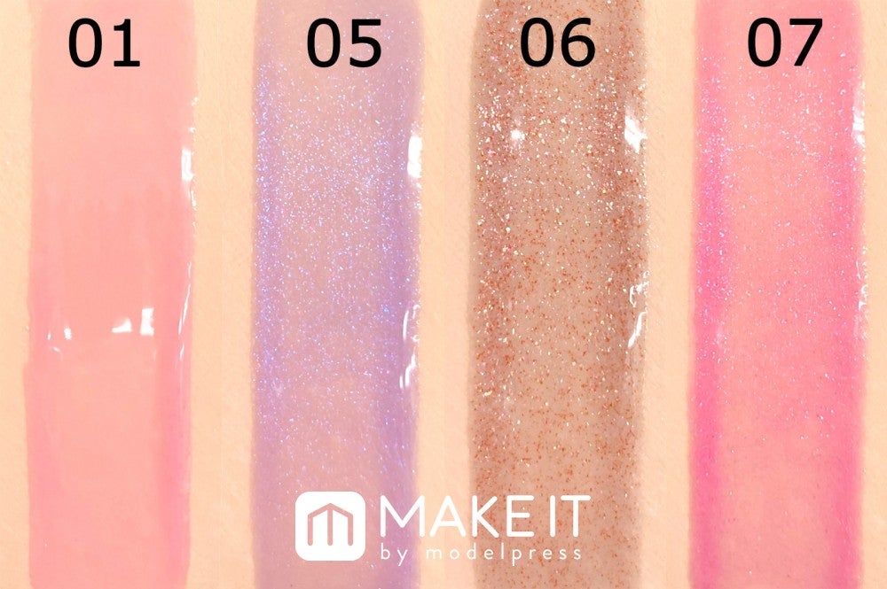 CHICCA／メスメリック ウェットリップオイル／（左から）01 エンジェルブラッド、05 ニューロマンチズム、06 クロコダイルロージー、07 ロココミンク (C)メイクイット