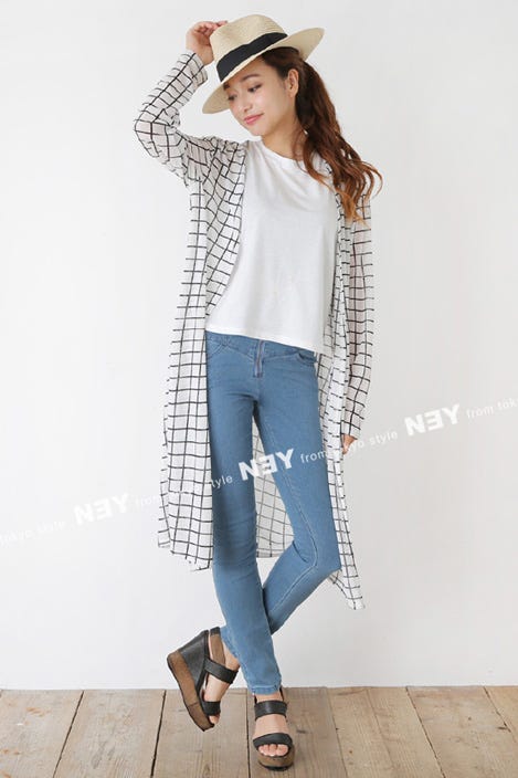 ウィンドウペンチェック柄ロングカーディガン「Galoo Shoppers」4,752 円(税込)/画像提供:Galoo Shoppers