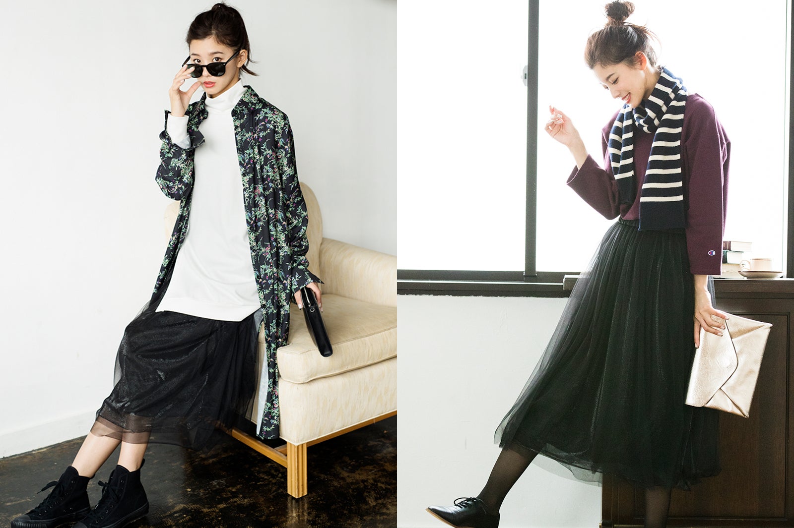 冬に着たい！“チュールスカート”で大人可愛く