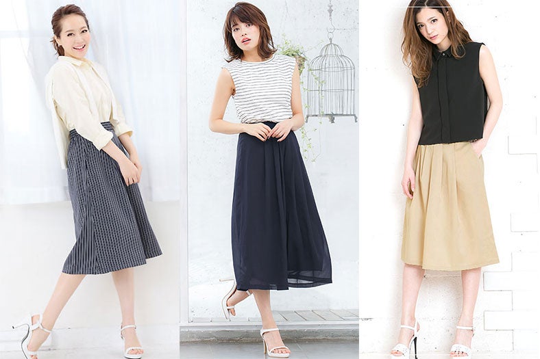 レディ度高め！「ガウチョ」はスカート見えのフレアが正解