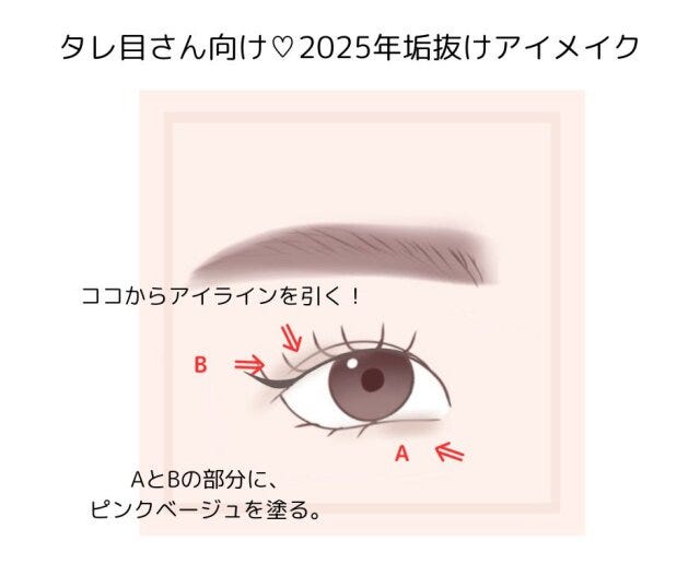 タレ目さんアイメイクのポイント