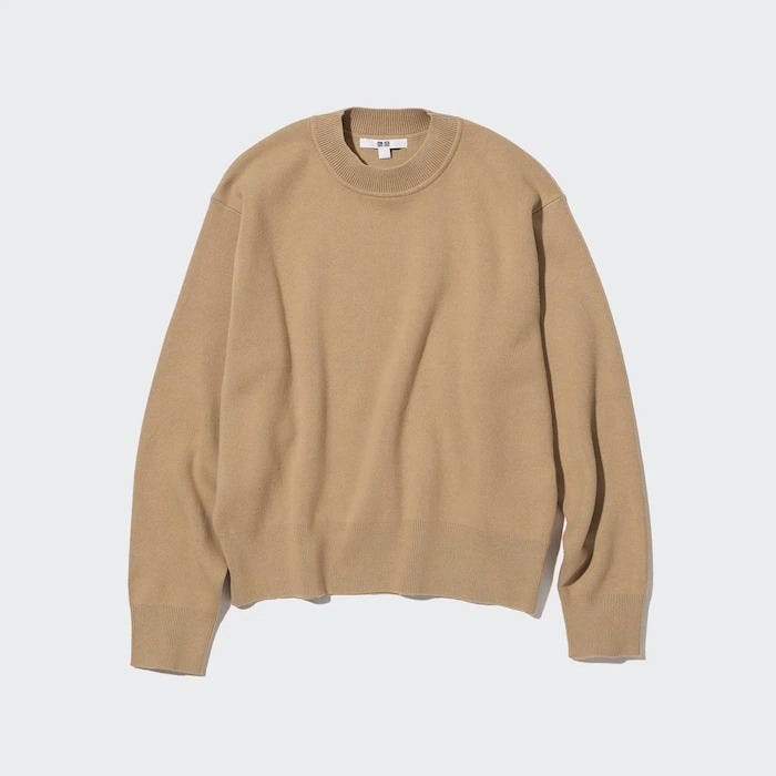 ユニクロ　uniqlo　レディース　おすすめ　オススメ　コスパ　2023　ニット　セーター　春　スムースコットンクルーネックセーター