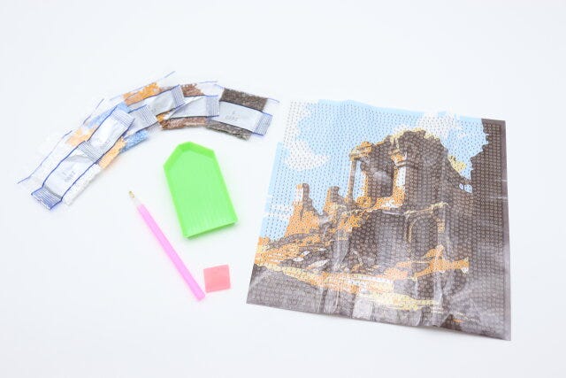 ビーズアートキット絵画(ライオン/建物) セット内容 ビーズアートキット絵画(ライオン/建物) セット内容