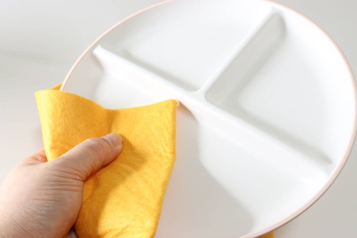 吸水クロス（落ち落ちV、大判）　食器の拭き取り