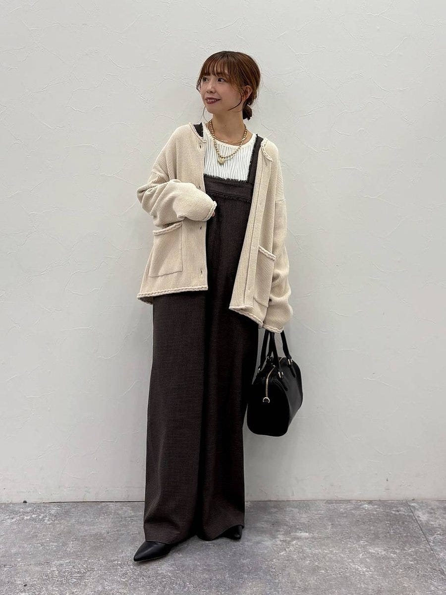 グローバルワークの千鳥格子柄サロペット