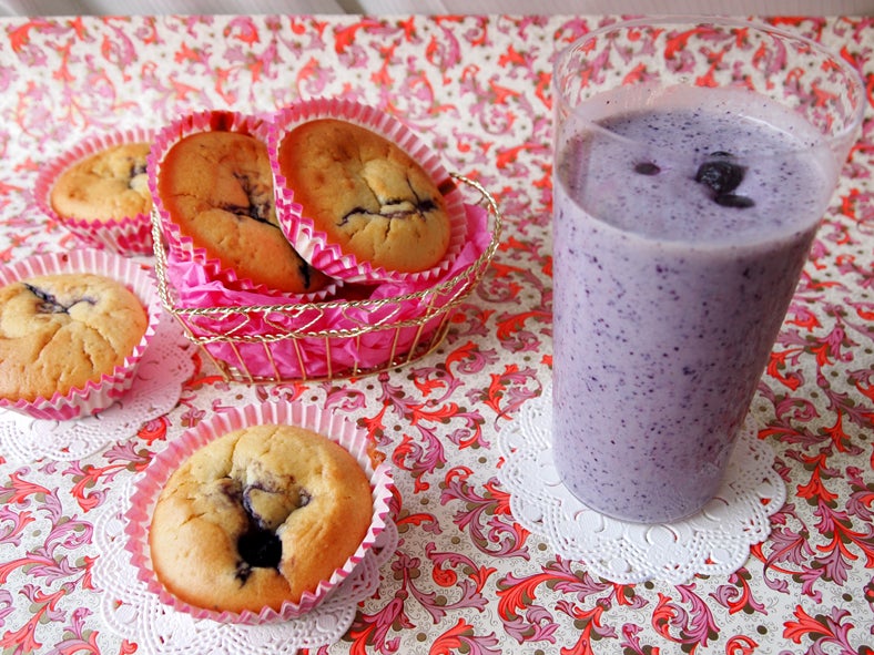 「ブルーベリーマフィン → ブルーベリージュース」