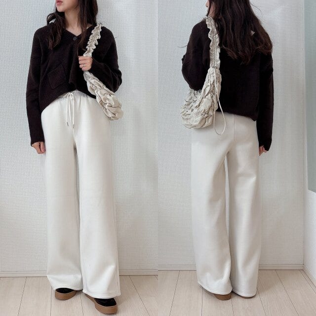 ユニクロスフレヤーンショートカーディガン ユニクロスフレヤーンショートカーディガンとスウェットパンツコーデ