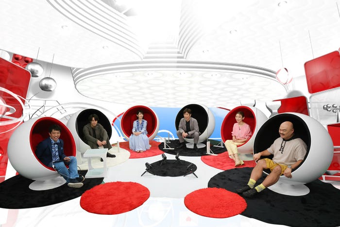 (左から)森田哲矢、間宮祥太朗、波瑠、後藤輝基、朝日奈央、クロちゃん(C)カンテレ