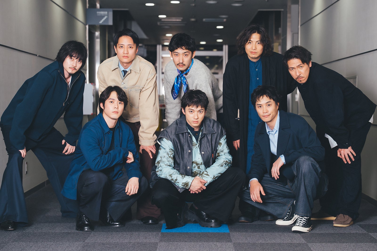 （後列左から）栁俊太郎、藤原季節、上杉柊平、宮崎秋人、岩永ひひお（前列左から）細田佳央太、山田裕貴、鈴木伸之（C）THE SEVEN／撮影：ENO