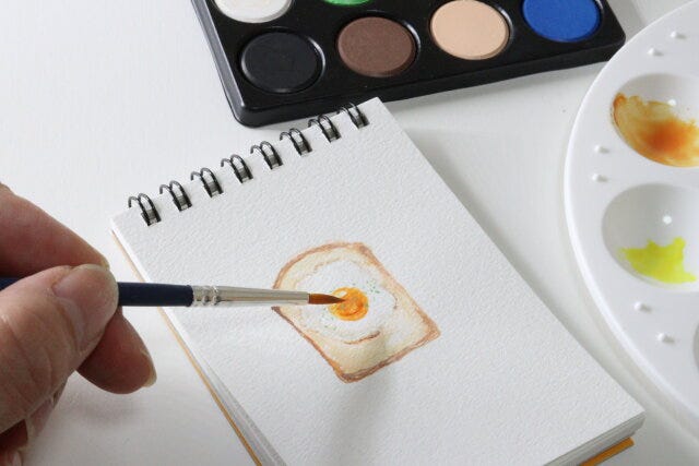 ダイソー 絵の具用パレット ダイソーの絵の具用パレットを使用して絵を描く2