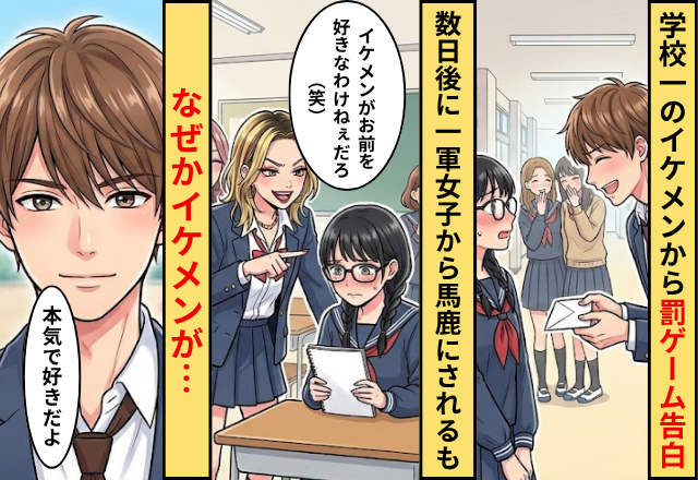 学校一のイケメンから【罰ゲーム告白】をされた女子。だが「別れたくない」なぜかイケメンに溺愛された話