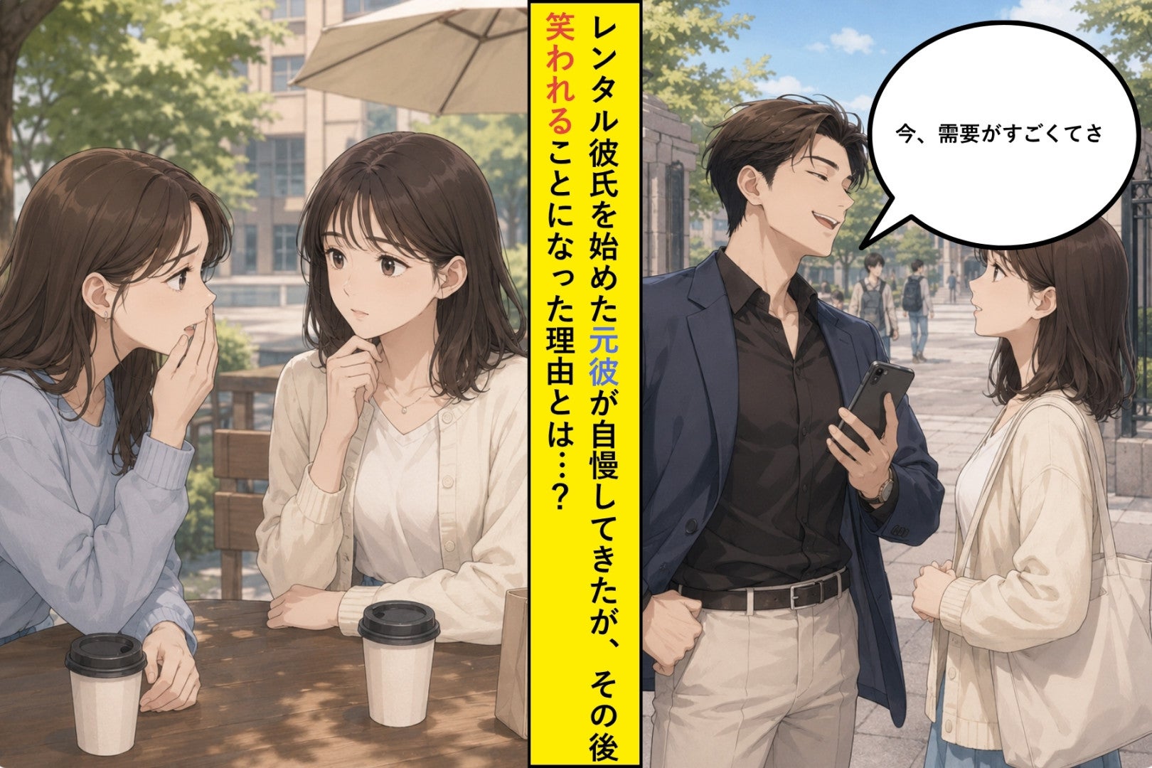 レンタル彼氏を始めた元カレが正門前で「今、需要がすごくてさ」→数日後に知った正体