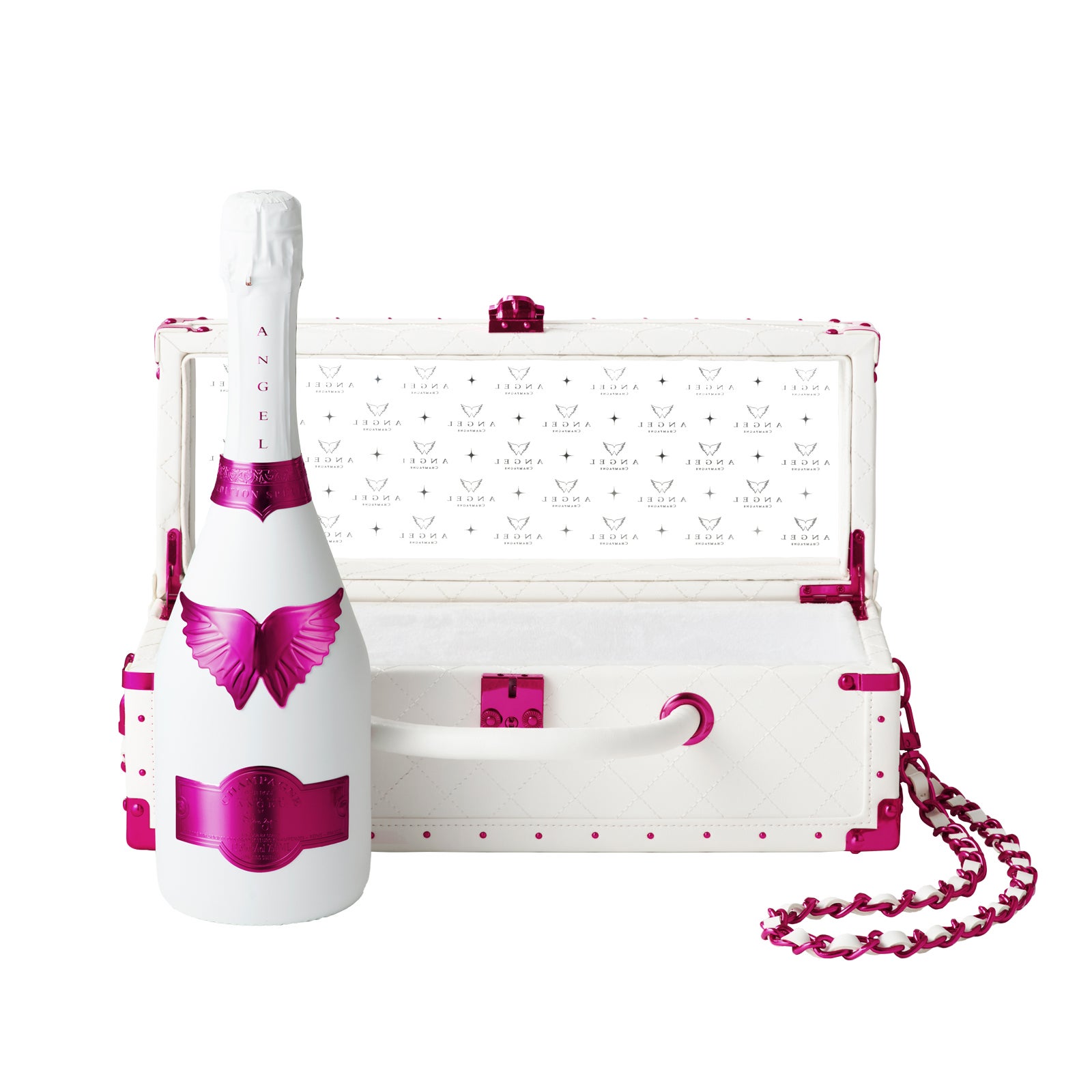 ANGEL CHAMPAGNE NV Brut Rose White -VALENTINE EDITION- Leather Type