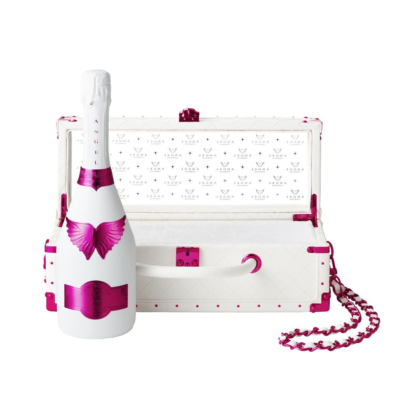 ANGEL CHAMPAGNE NV Brut Rose White -VALENTINE EDITION- Leather Type