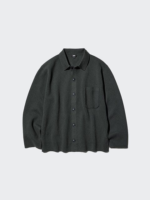 ユニクロのミラノリブシャツカーディガン