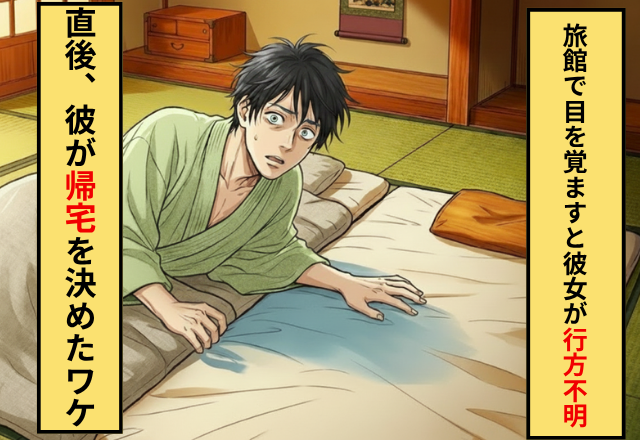 旅館デートの翌朝…彼女が忽然と姿を消した！？だが次の瞬間⇒届いていたメッセージを見て、彼が“1人で”帰ったワケ