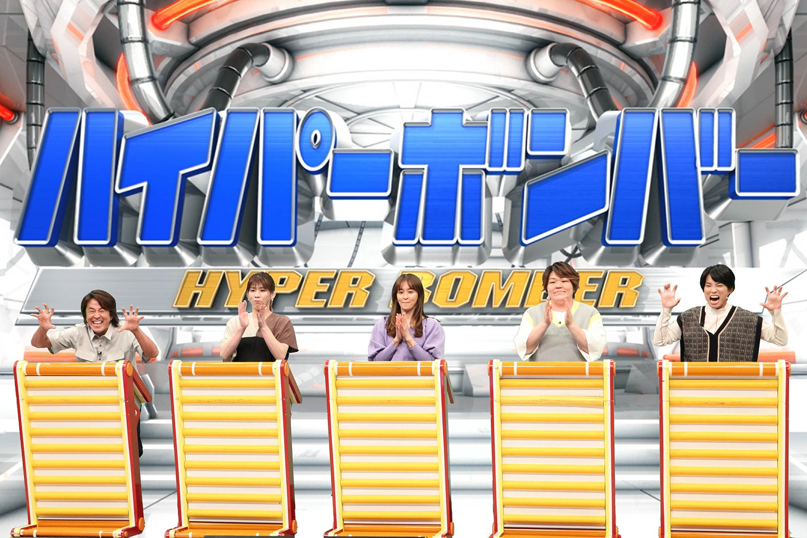 （左から）堀内健、吉田沙保里、田中理恵、杉本美香、松本薫 （C）フジテレビ