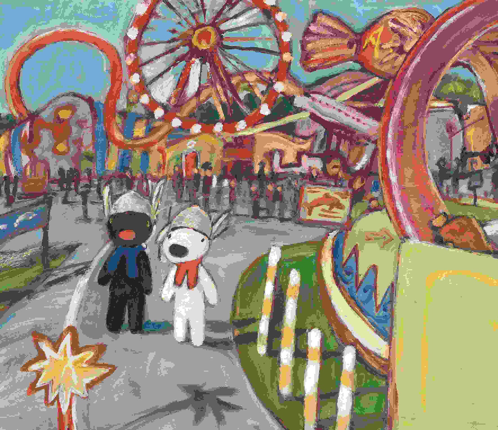 フォトスポットに使われるデザイン 絵本「リサとガスパール　ゆうえんちへいく」より（C）2018 Hachette Livr