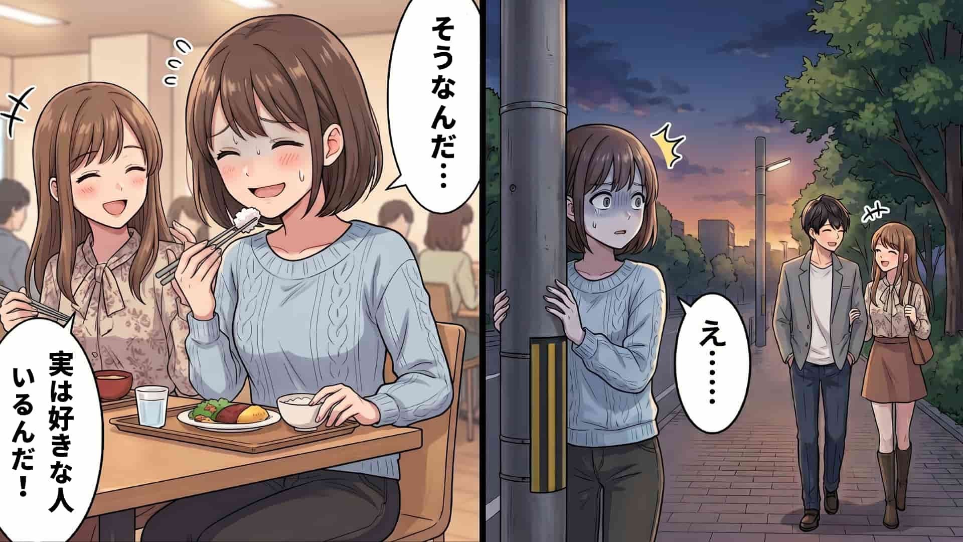 【衝撃】「実は好きな人いるんだよね」友人から打ち明けられたあと、私の好きな彼と一緒に歩く姿を目撃！？【まさかの展開】に主人公はパニックで...！