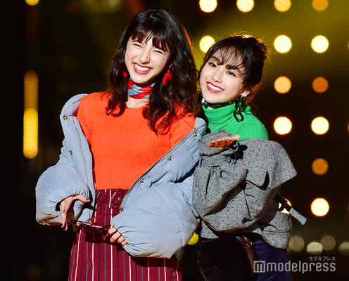 平祐奈&城田優の美人妹・LINA、仲良しコンビでキュートに投げキッス<TGC2018A/W>