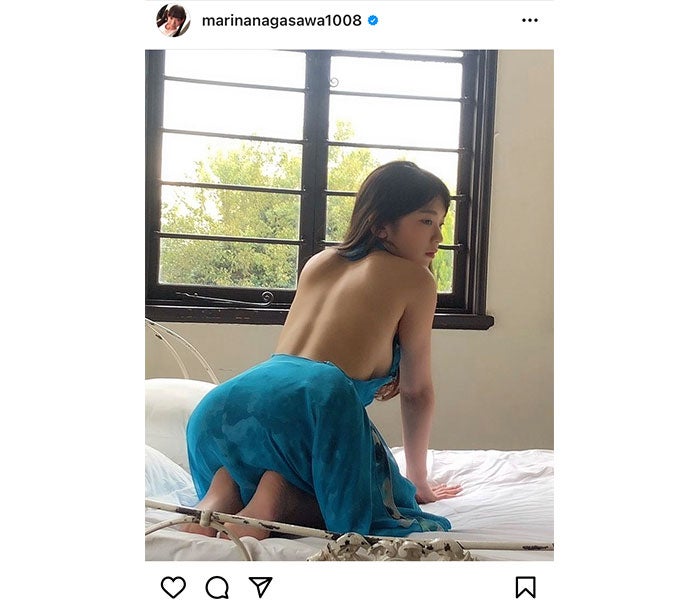 長澤茉里奈 美麗な背中にうっとりなバックショット公開 モデルプレス