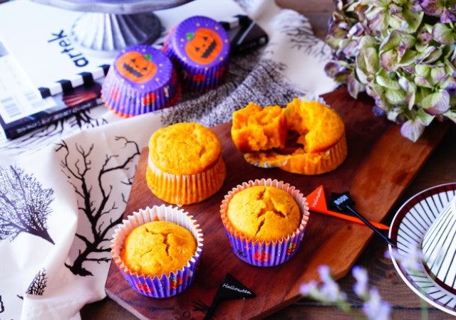 ハロウィンにつくりたい ホットケーキミックスで初心者さんでも簡単 かぼちゃのマフィン モデルプレス