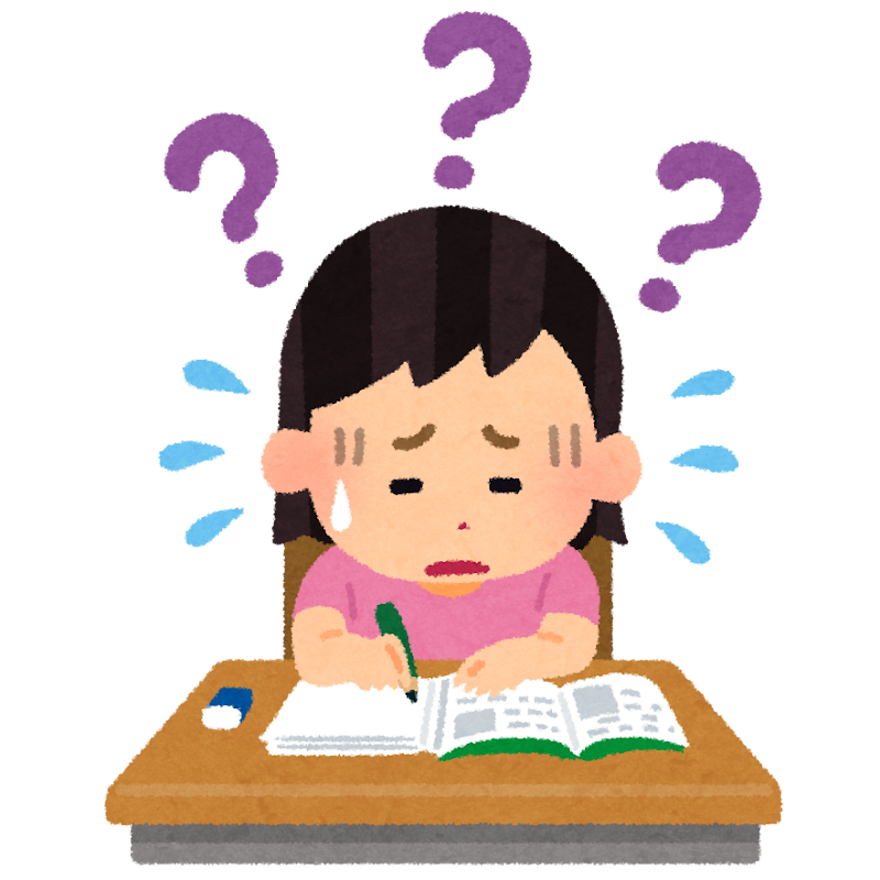 勉強が分からない女の子のイラスト