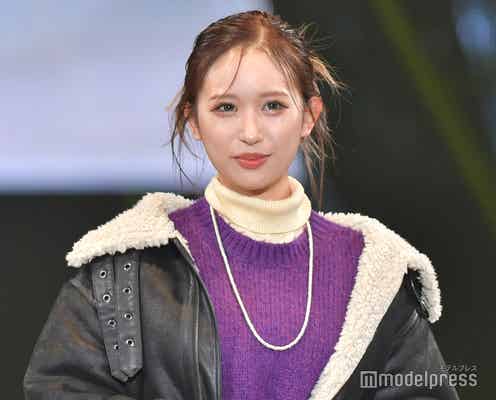 伊藤桃々、カチモリ×ムスタングコート姿が秋っぽい<札幌コレクション 2023 A/W>