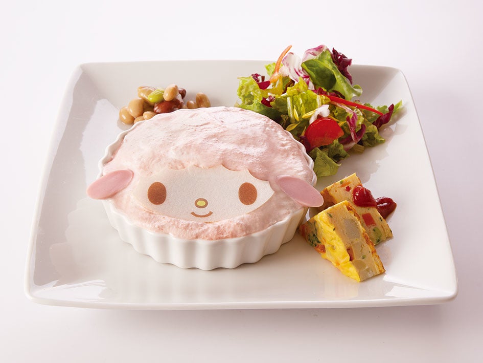 ピアノちゃんのふわふわエスプーマ♪めんたいこパスタ　1,390円＋税（C）1976，2005，2019 SANRIO CO．，LTD．APPROVAL NO．S603311