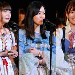 上位ランクインが予想される荻野由佳、松井珠理奈、宮脇咲良／第9回AKB48選抜総選挙にて （C）モデルプレス