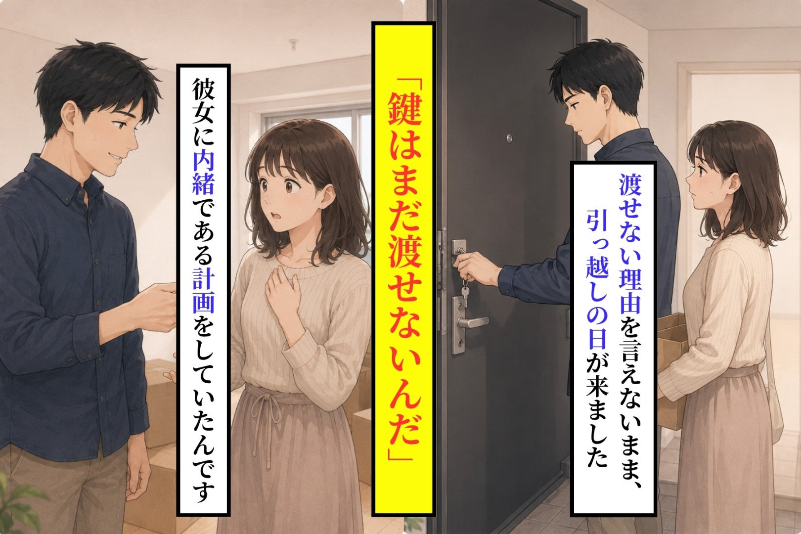 彼女に部屋の鍵を渡さなかった僕の、不器用な計画