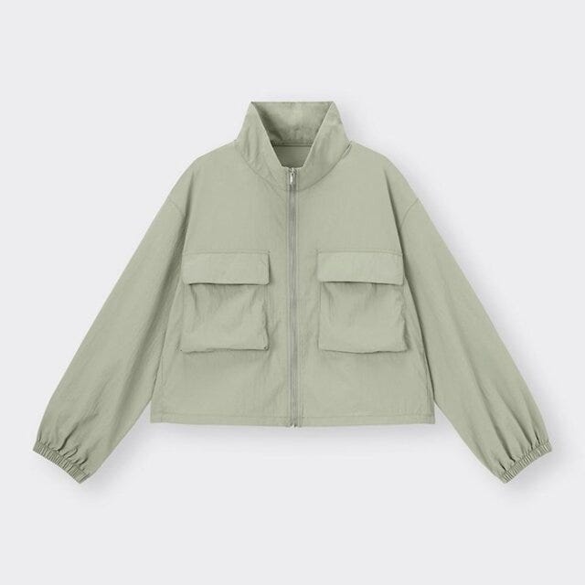 GU ブラフィールリブアメリカンスリーブワンピース 着回し 6style EccO イラスト GU テックダブルポケットブルゾン