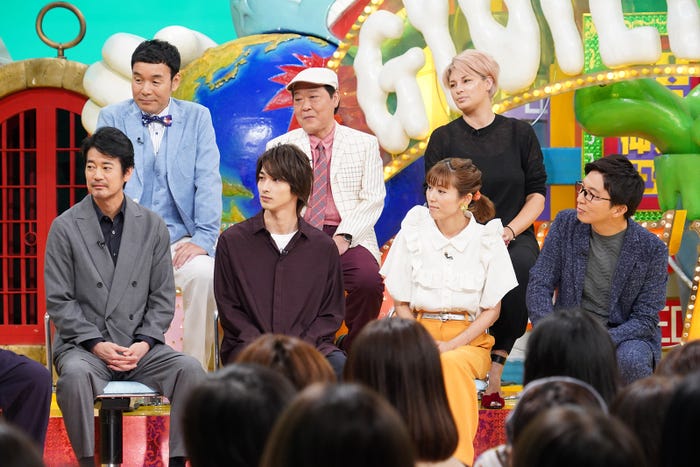 (前列左から)唐沢寿明、横浜流星、若槻千夏、土屋礼央(後列左から)肥後克広、上島竜兵、梅宮アンナ(C)日本テレビ