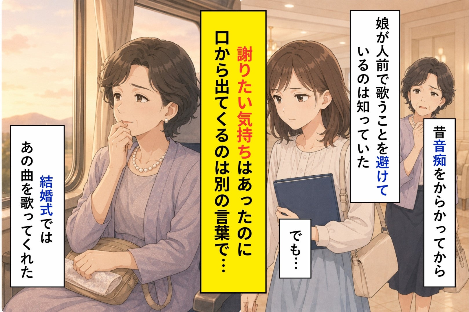 言えなかった「ごめんなさい」を抱えて出た披露宴で、待っていたのはあの子守唄でした