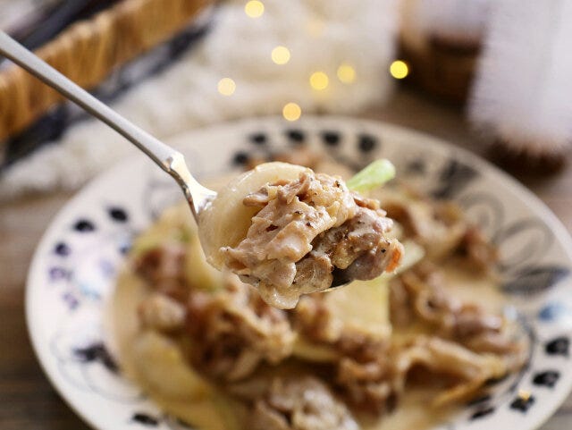 豚肉とかぶのクリーム煮　レシピ　完成