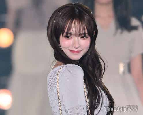 “AI疑惑”で話題・藤咲凪、網目から素肌チラリ ミニワンピ姿が可愛い【関コレ2025S/S】