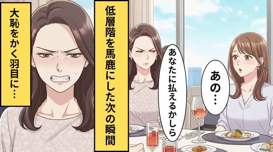 「1万円払えるかしら？」低層階を見下す高層階ママ友！だが「あの…」妻が”ある一言”でママ友を公開処刑した話
