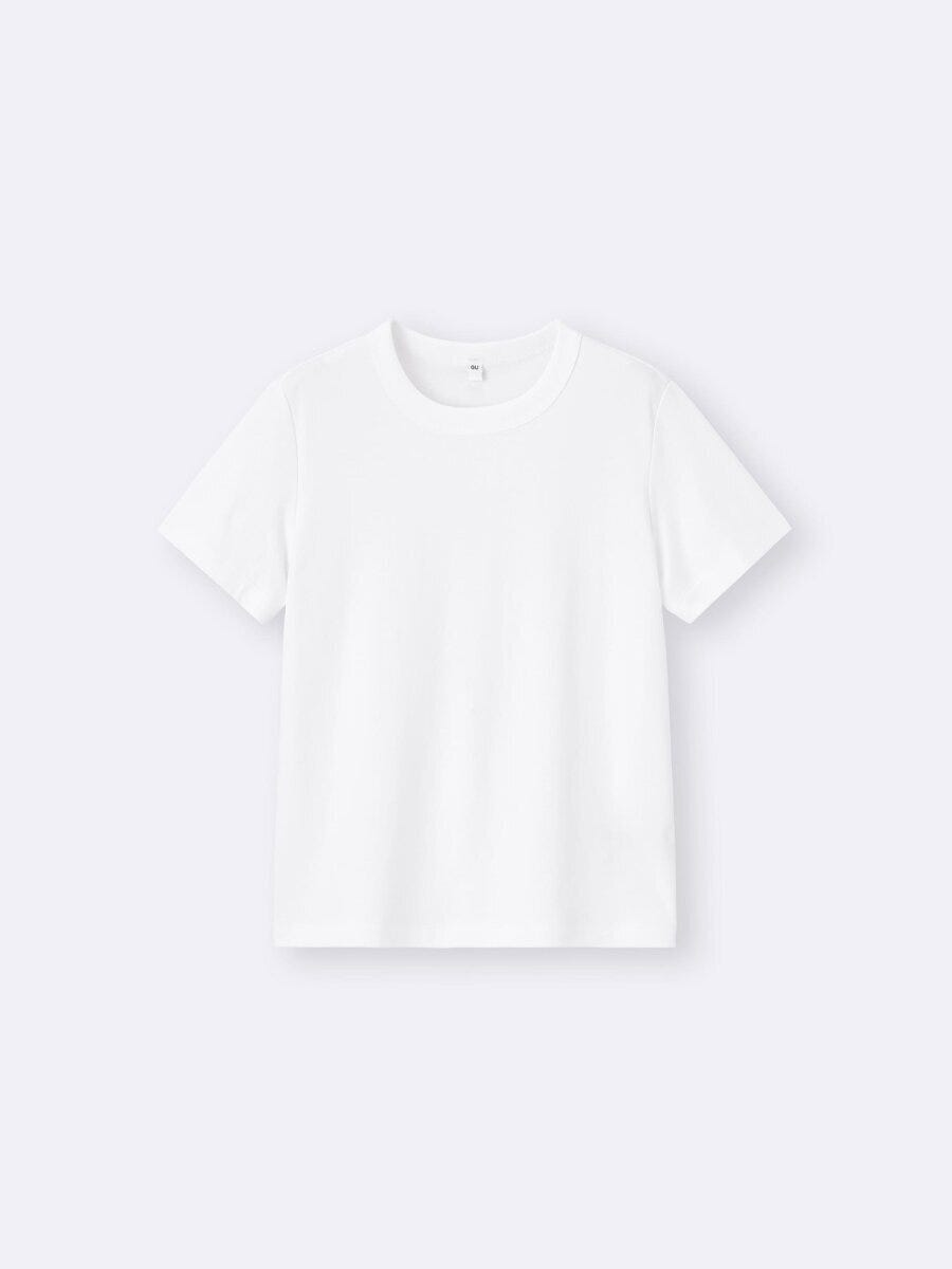 2026gu春大人女性おすすめコットンスムースクルーネックT