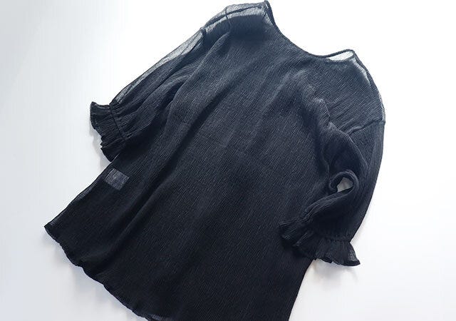 しまむら　トップス　黒　2WAY