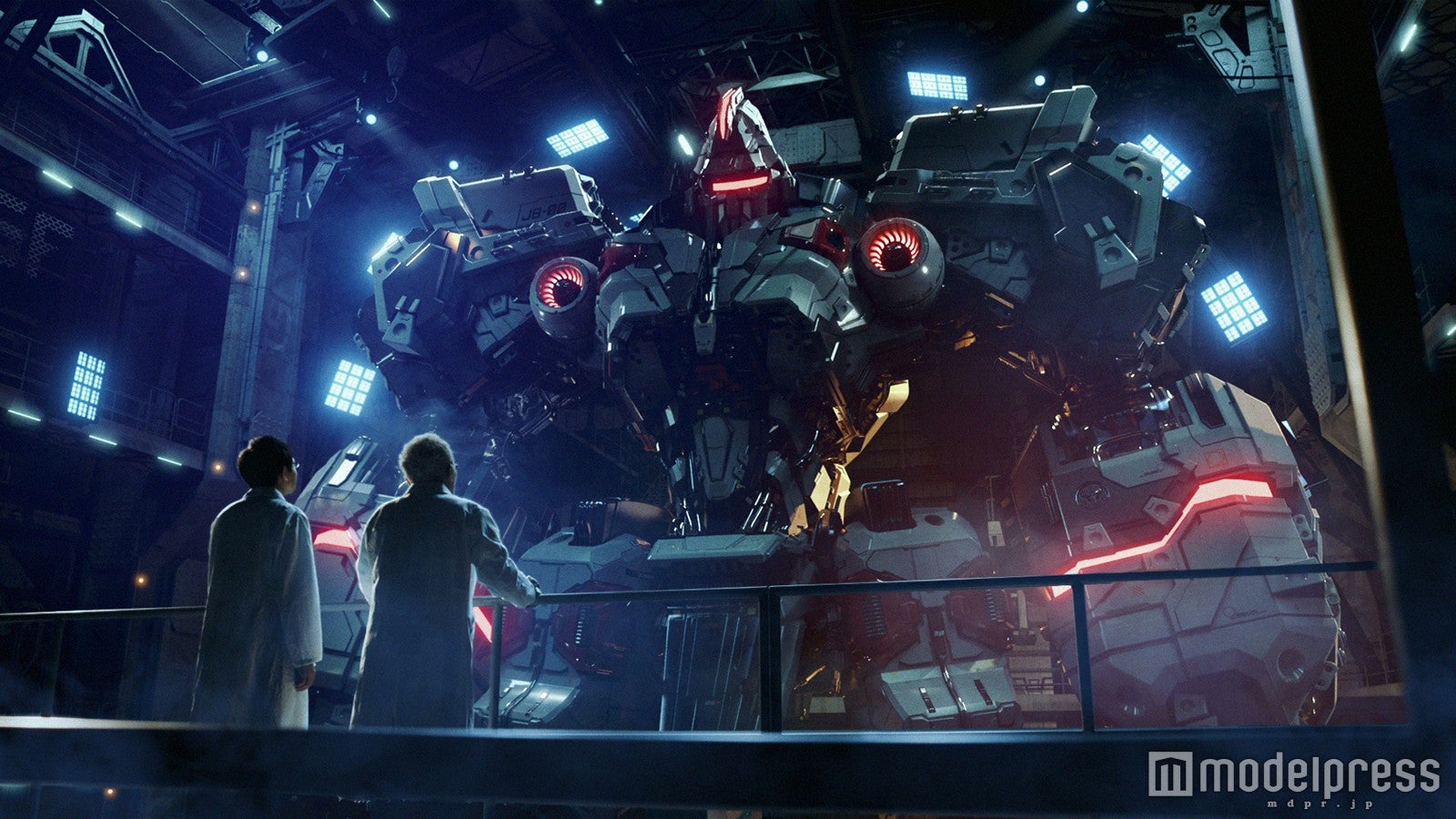 巨大ロボを見つめるジョージ博士役・所ジョージ