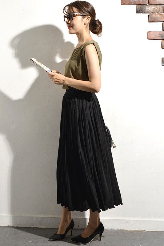 大人上品ふんわりプリーツスカートcocaオリジナル「coca」3,690円(税込)/画像提供:coca