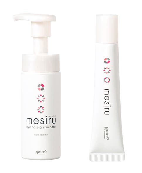 (左から)「mesiru アイスキンケアシャンプー」と「mesiru アイスキンケアクリーム」(販売名:ロートアイスキンケアシャンプー、ロートアイスキンケアクリーム)