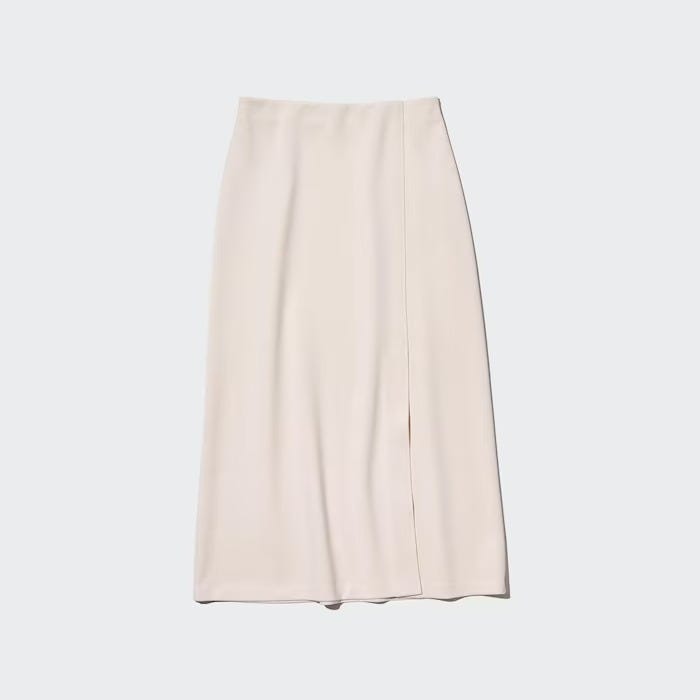 ユニクロ　uniqlo　レディース　おすすめ　オススメ　コスパ　2023　春　スカート　ストレッチダブルフェイススリットスカート　スリット　ラク　楽　きれいめ