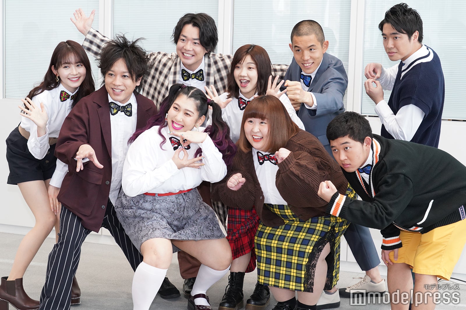 前列左から：久間田琳加、松陰寺太勇、ゆめっち、かなで、後藤拓実／後列左から：シュウペイ、福田麻貴、都築拓紀、石橋遼大 （C）モデルプレス