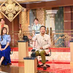 （上段左から）なすなかにし、佐々木美玲、長谷川忍（下段左から）渋谷凪咲、中山秀征（C）日本テレビ